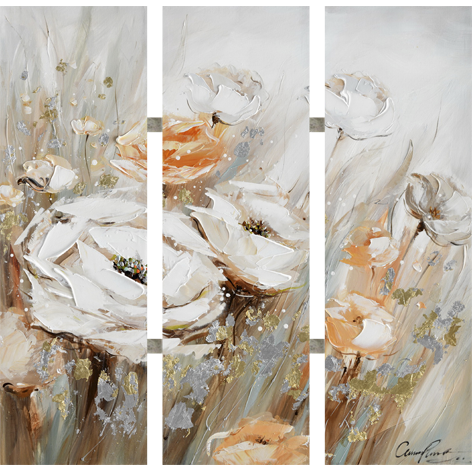 metgezel Sinewi niets Schilderij Bloemen 3 luik - Canvas - Kadowinkel Gerritsen