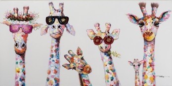 Canvas Schilderij Vrolijke Giraffe