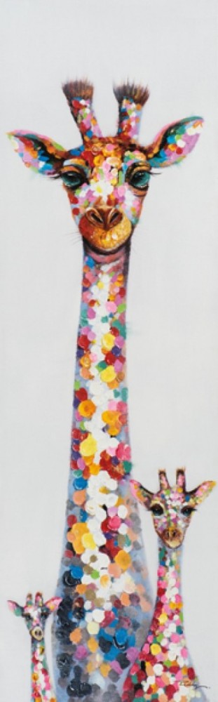 Schilderij 3 giraffe 50 x 160