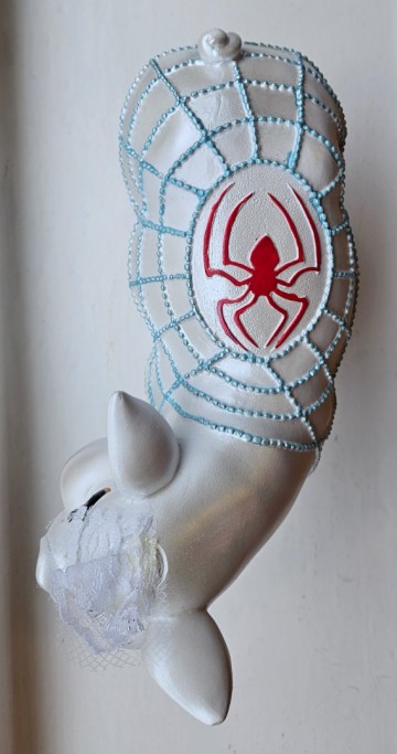 Spaarvarken spinnenweb bovenkant